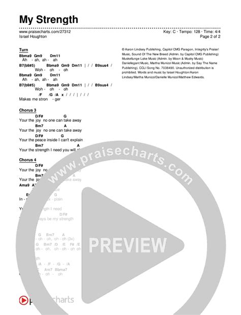 My Strength Chords PDF (Israel Houghton) - PraiseCharts