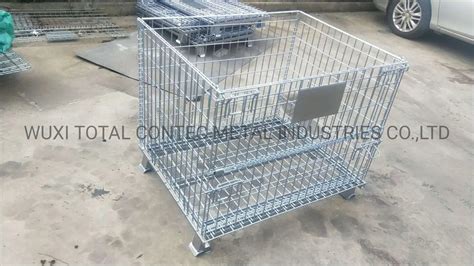 Heavy Duty Galvanized Stackable And Foldable Wire Mesh Cage Steel