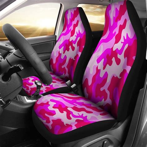 Neon Pink Military Inspired Car Seat Covers Set Of 2 Car Seat Cover