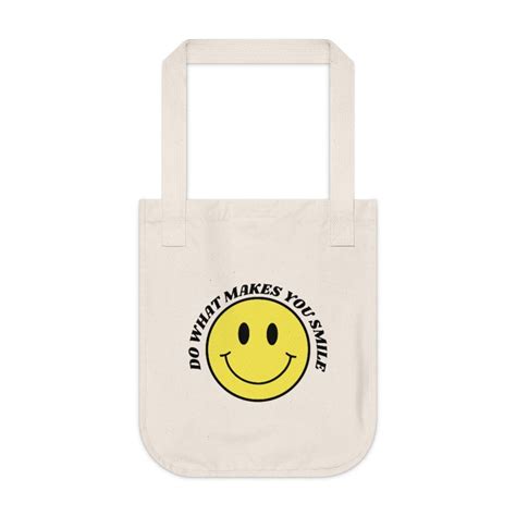 Smiley Face Tote Bag Cute Tote Bag Cotton Tote Bag Reusable Etsy