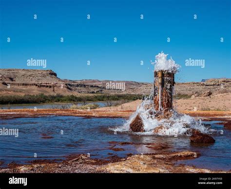 Crystal Geyser, a carbon dioxide-powered, cold water geyser near Green ...