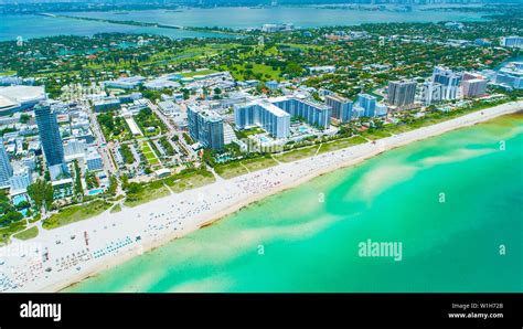 Aerial View Of Miami Beach Florida USA Stock Photo Alamy