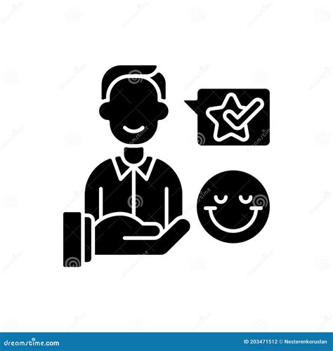 Icono De Glifo Negro De Satisfacci N Del Cliente Ilustraci N Del Vector