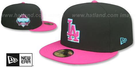 Los Angeles Dodgers Miami Vice Side Patch Black Beetroot Fitted H