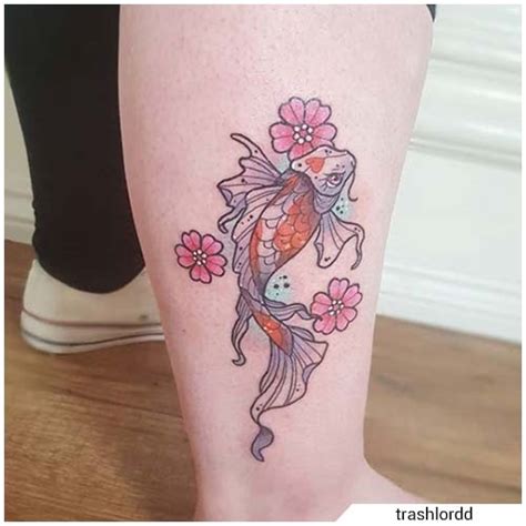 Tattoo Pez Koi Y Flor De Loto Brazo Pegatinas De Tatuaje 3d Para Arte