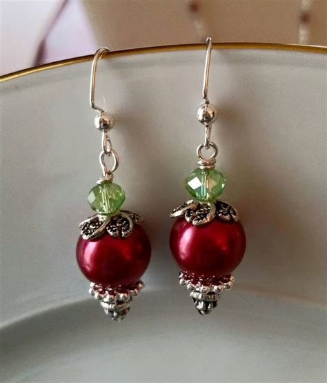 Christmas Earrings Holiday Earrings Red Earrings Holiday Etsy