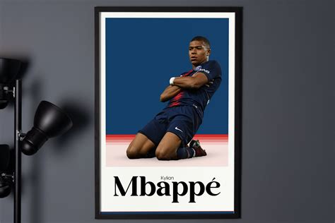 Kylian Mbapp Poster Paris Saint Germain Soccer Gifts Sports Poster