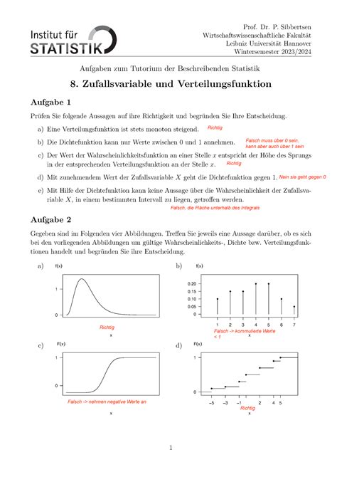 Tutorium 8 Prof Dr P Sibbertsen Wirtschaftswissenschaftliche