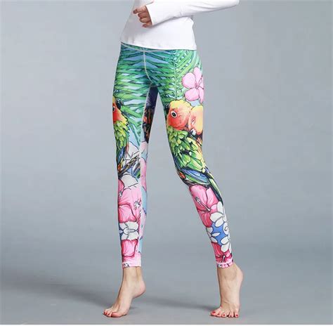 Bonitakinis Floral Print Leggings Women Capris Jogging Yoga Sports