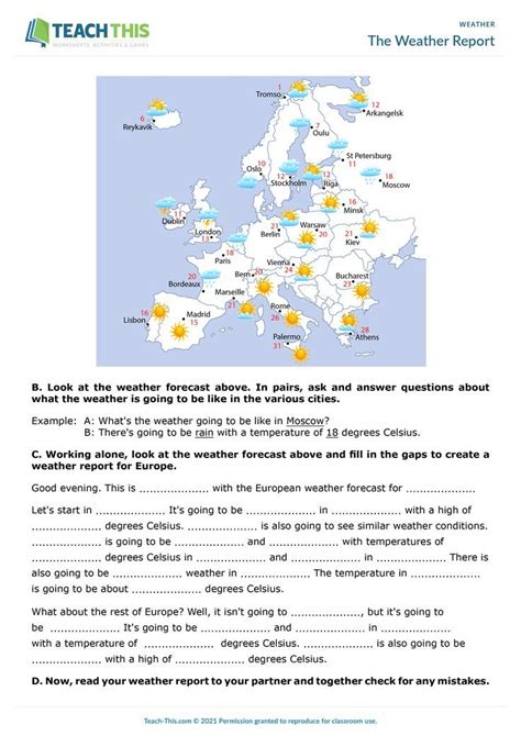 Weather Weather Report Weather Vocabulary Weather Esl Activities