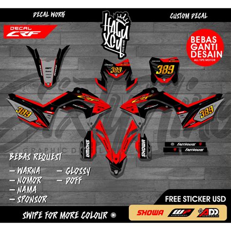 Jual Decal Honda Crf L Full Body Desain Simpel Keren Decal Crf