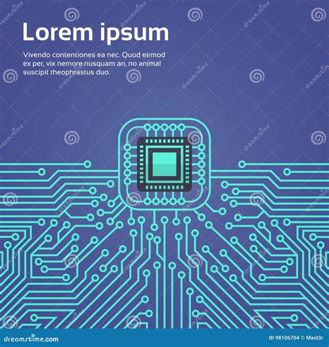 Computer Chip Moterboard Network Data Center System Concept Banner