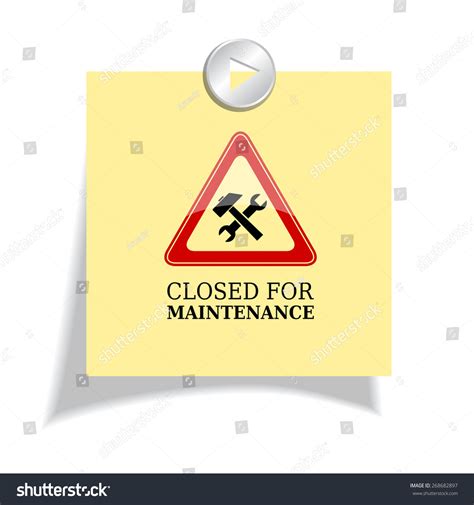 Closed For Maintenance Sign Stock Vector Illustration 268682897 ...