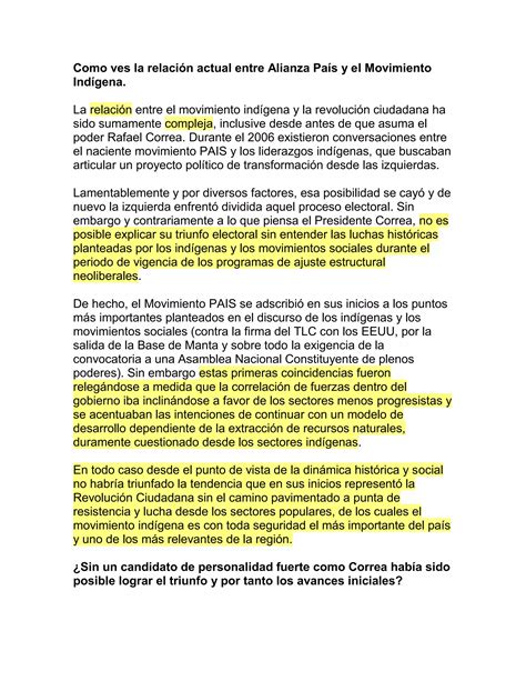 Ecuador La Revoluci N Ciudadana Y Su Relaci N Con El Movimiento