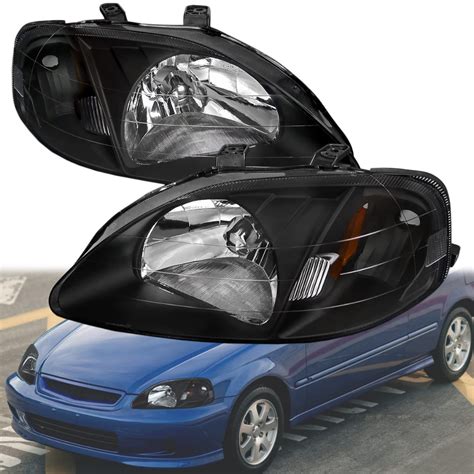 Ready Stock Honda Civic S21 So4 So3 Ek Ek4 Ek9 1999 2000 Headlight Head Lamp Lampu Depan Black