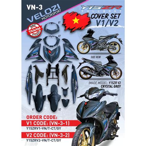 Coverset Yamaha Y Ysuku Y Zr V V Vietnam Version Vn Crystal Grey