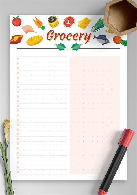 Grocery List Template Free Printable Printable Word Searches