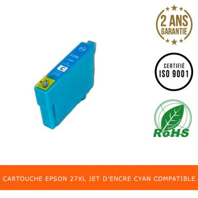 Cartouche EPSON 27XL jet d encre cyan Réveil compatible Chez