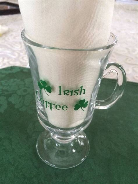 Irish Coffee Mug Clear Glass Green Clover Made In Portugal 55 Irish