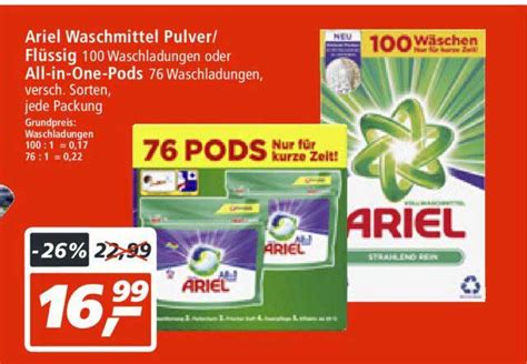 Ariel Waschmittel Pulver Fl Ssig Oder All In One Pods Angebot Bei Real