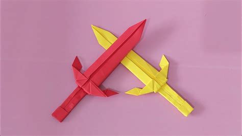 How To Make Origami Sword Easy Cara Membuat Origami Pedang Youtube