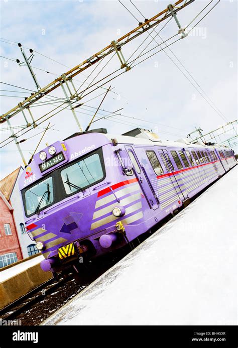 A train on a station, Sweden Stock Photo - Alamy