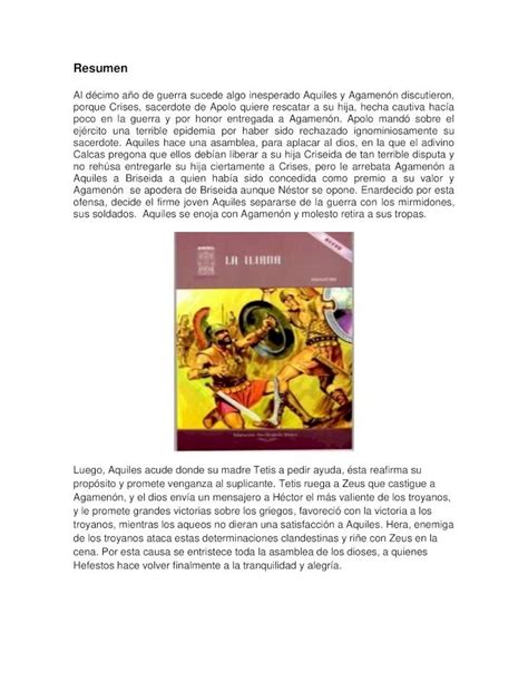 Pdf Resumen Pdf Filela Iliada Es Un Poema Antiguo Creado Por