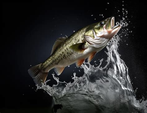 Premium Photo Largemouth Bass Jumping Out Of Water