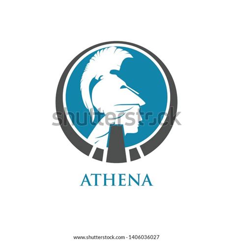 Athena White Helmet Circle Stock Vector (Royalty Free) 1406036027 ...