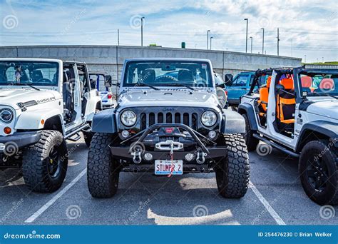 Modified Jeep Wrangler Sport Unlimited Jk Willys Wheeler Soft Top Editorial Image Image Of