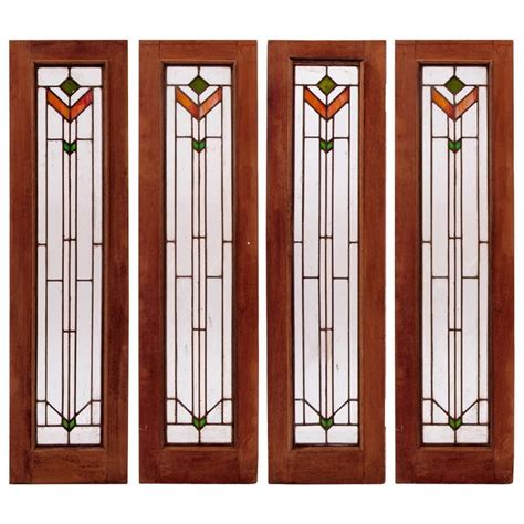 Set Of Four Art Deco Stained Glass Windows For Sale At 1stdibs