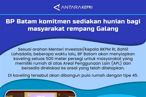 Bp Batam Komitmen Sediakan Hunian Bagi Masyarakat Rempang Galang