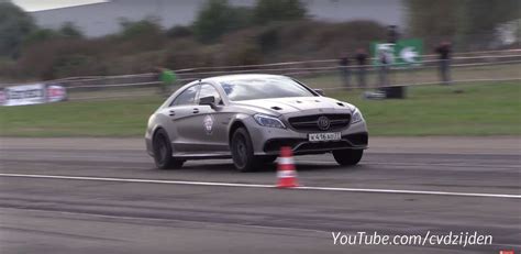 Hp Mercedes Benz Cls Wins Ferrari F Drag Race Loses The Sound