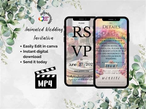 Digital Animated Lgbtq Rainbow Wedding Template Mrs And Mrs Mr And Mr