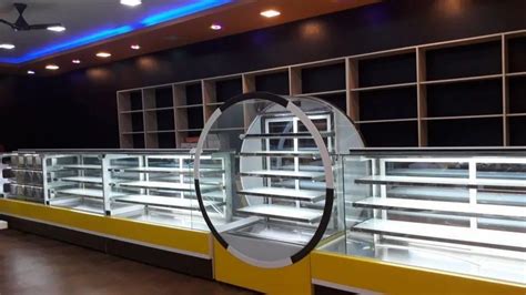 Stainless Steel Glass Cake Display Counter For Restaurant 10 Mm At