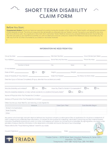 Fillable Online Short Term Disability Fax Email Print Pdffiller