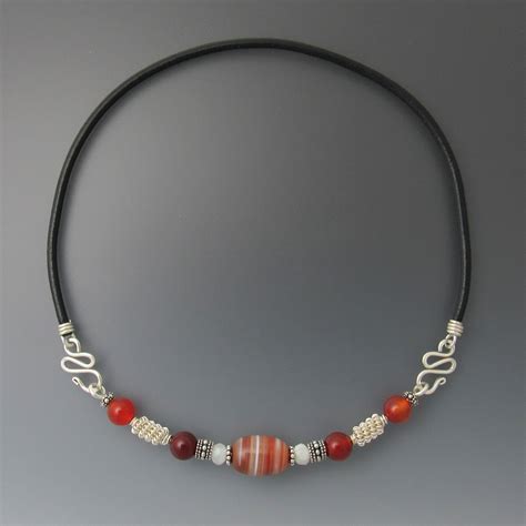 Orange Banded Agate Choker