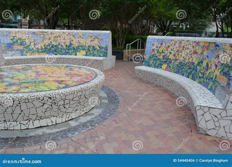 Colorful Park Benches Stock Photo Image Of Park Flowered 54440406