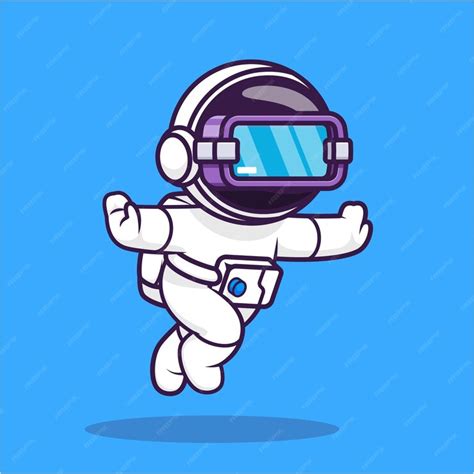 Free Vector | Cute astronaut playing game vr in space cartoon vector ...