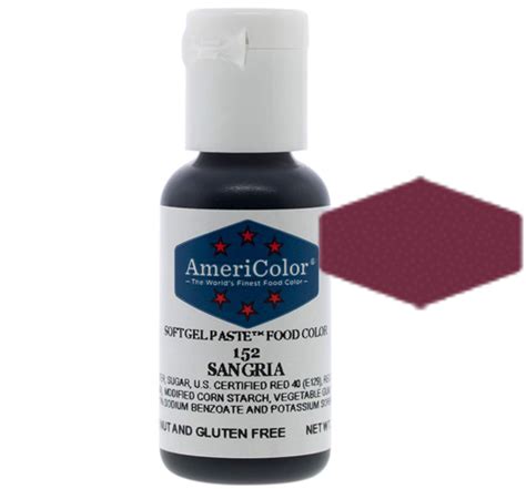 Sangria Americolor Soft Gel Paste Food Color 75oz Frans Cake And Candy