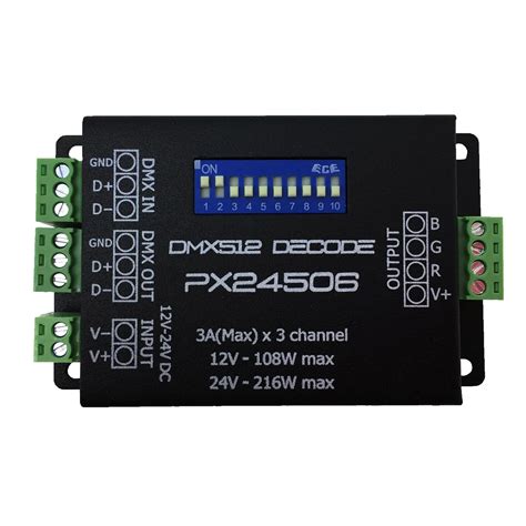 Controlador de decodificador DMX512 amplificador de señal RGB de 3