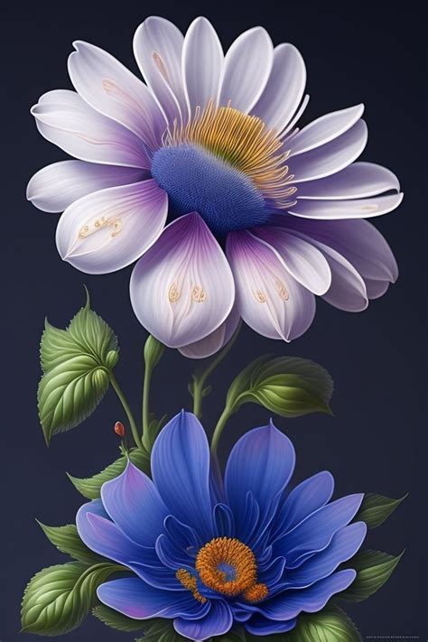 Blue and White Flower Prints Art