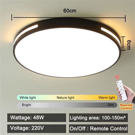 Ceiling Light 48w Lampu Ruang Tamu Moden Three Light Led Panel Light