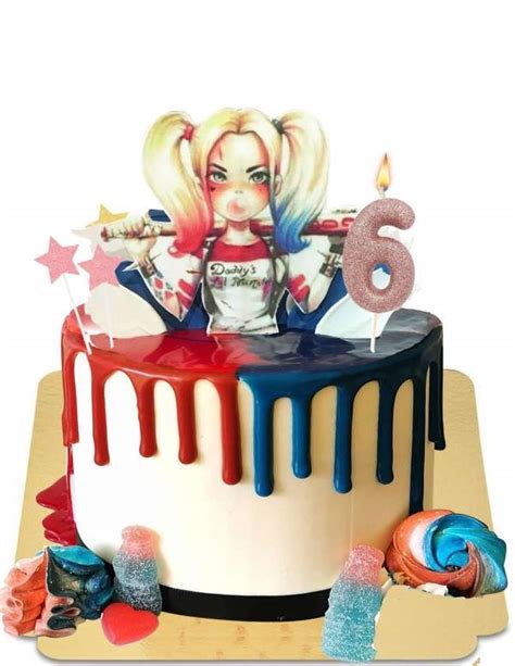 Torta Gocciolante Vegana Blu E Rossa Harley Quinn Senza Glutine