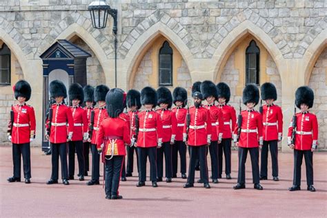 Changing Guard Ceremony in Windsor Castle, England Editorial Image - Image of guards, ceremony ...