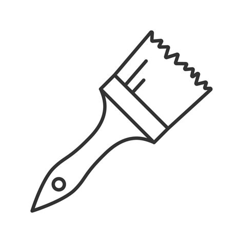 Paint Brush Linear Icon Thin Line Illustration Contour Symbol Vector