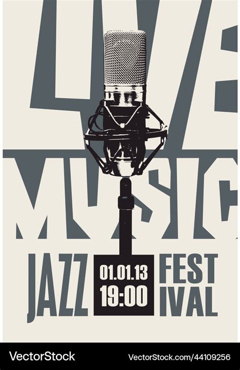 Poster For Jazz Festival Or Live Music Concert Vector Image