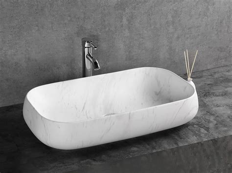 Lavabo Da Appoggio Adda X Xh Cm Ceramica Effetto Marmo Di