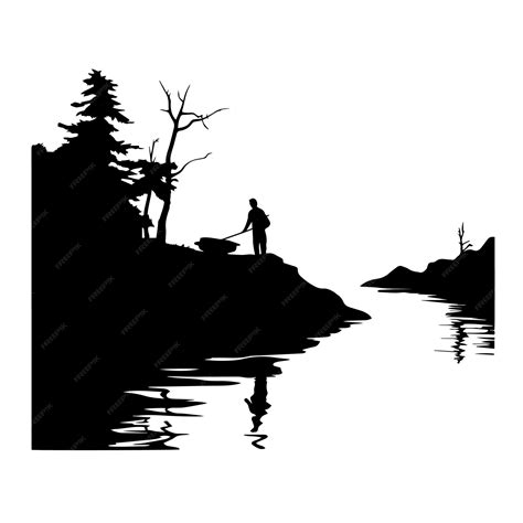 Premium Vector River Silhouette Vector Illustration River Silhouette