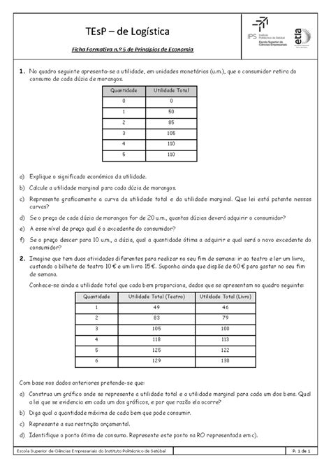 Ficha Formativa N Escola Superior De Ci Ncias Empresariais Do